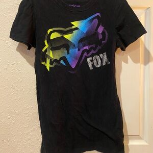 Fox Kids Black Tee with Colorful Graphic